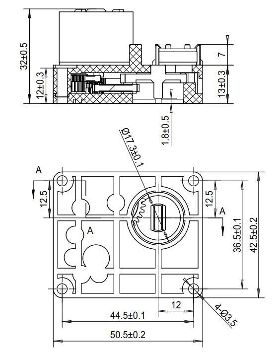 Water Meter Waterproof Gear Motor